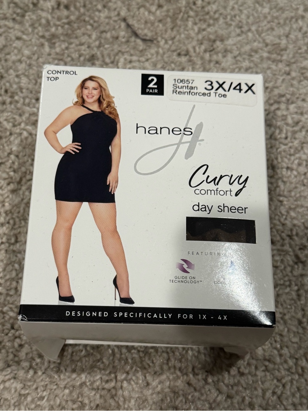Hanes Curvy Comfort Day Sheer Control Top - Black (3X/4X)